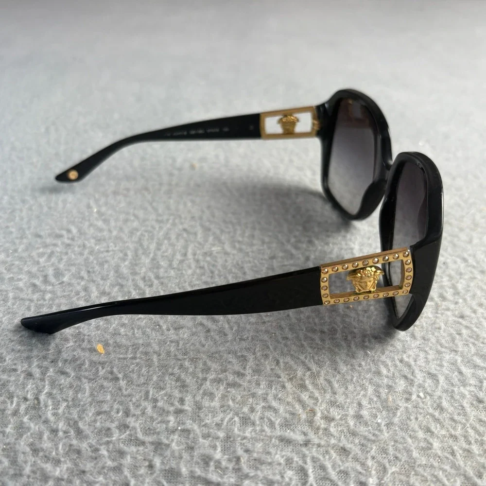 Versace 4212-B Medusa Crystal Sunglasses Black Gold Butterfly 57-16-135
